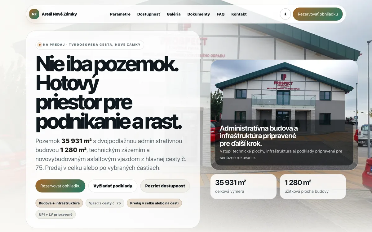 Ukážka práce so sekciami webu vo front admin rozhraní.