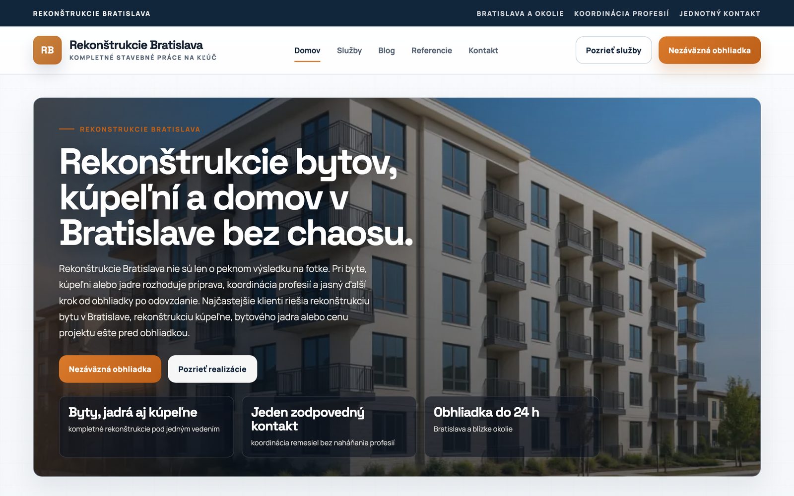 Náhľad projektu Rekonštrukcie Bratislava