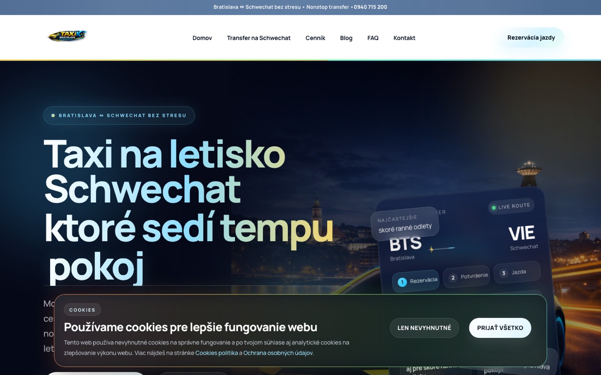 Náhľad projektu Taxík Bratislava Schwechat