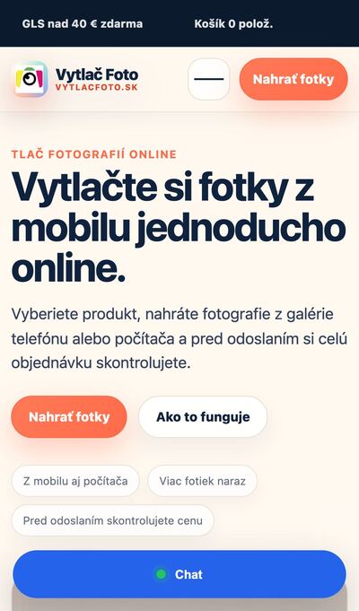Redizajn e-shopu VytlačFoto.sk — mobil