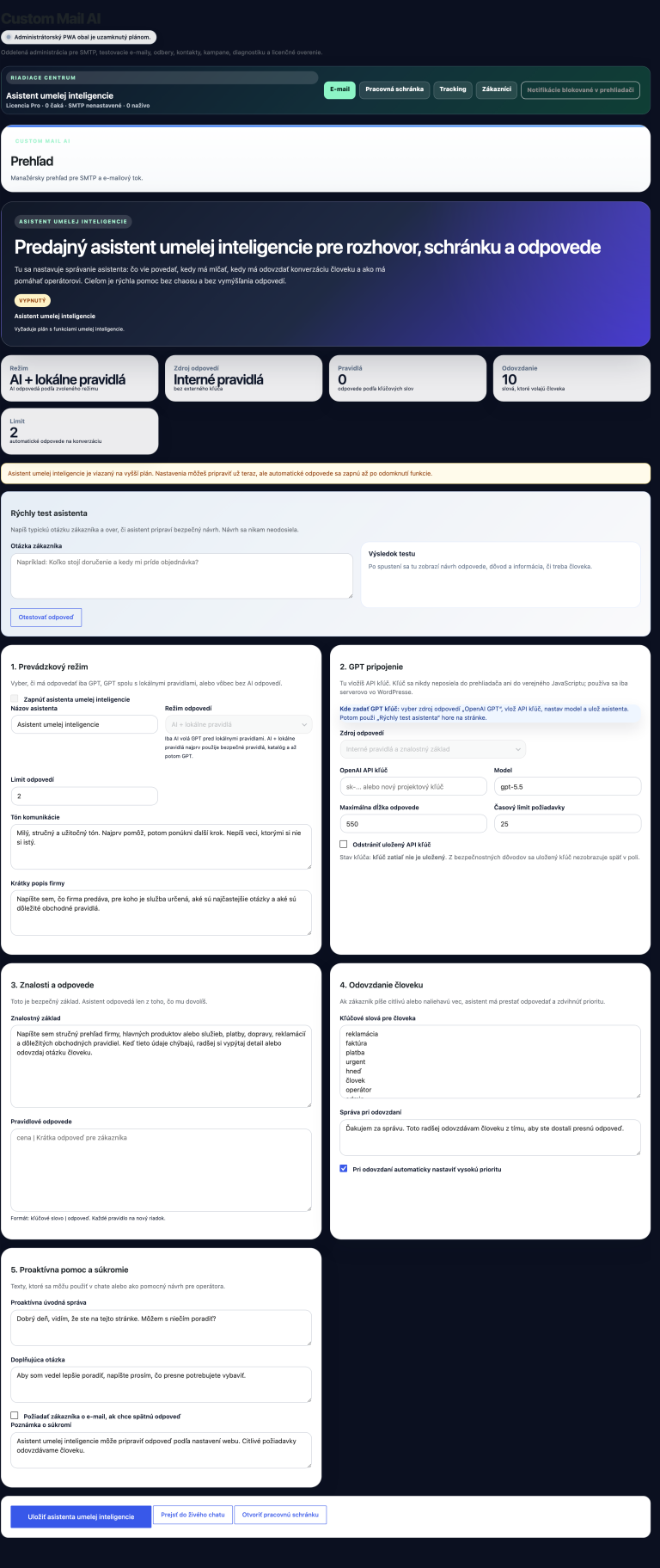 Custom Mail AI AI asistent Oliver