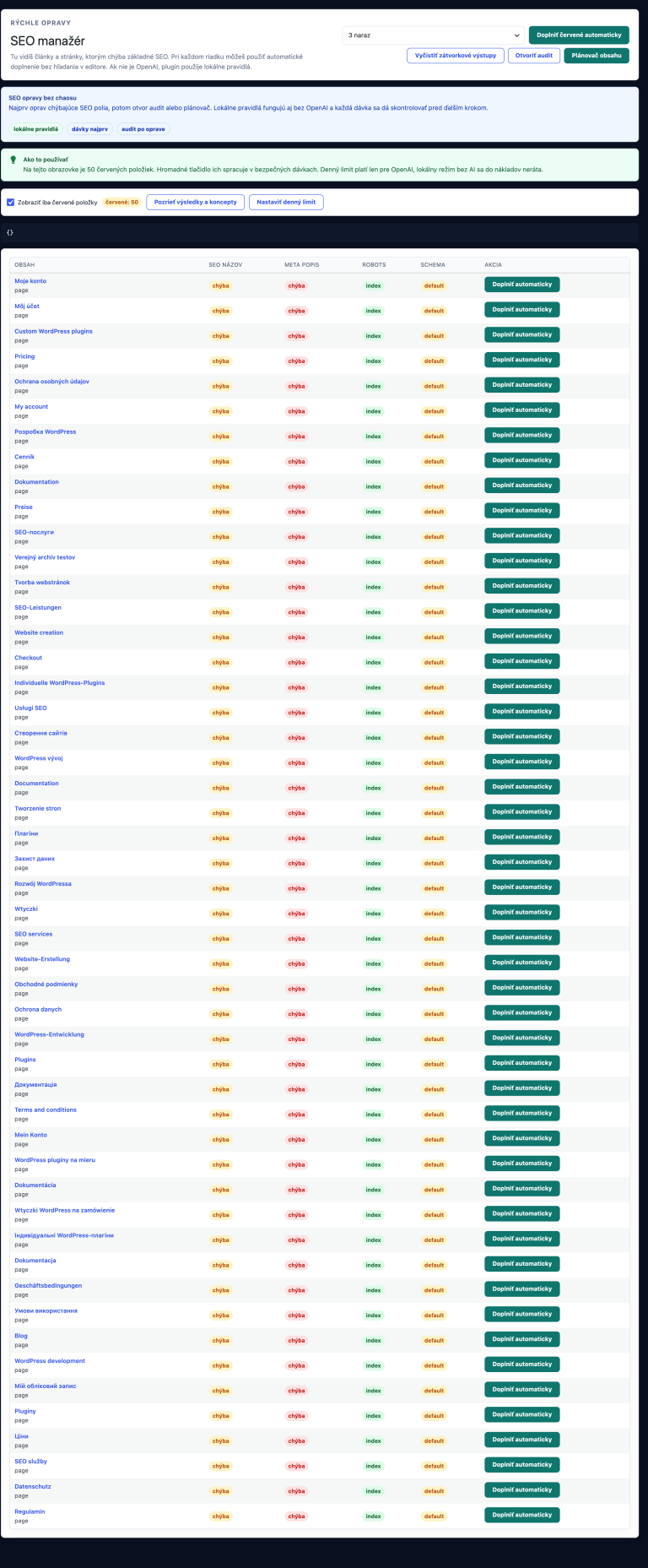 Custom SEO AI: SEO pre kategórie a taxonómie (term-level SEO)