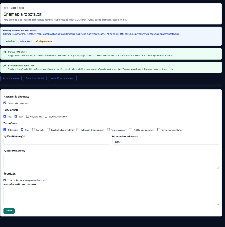 Sitemap, robots.txt a indexačné kontroly
